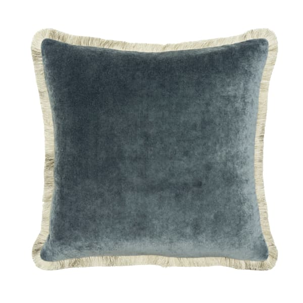 Venetia Denim, Sustainable Feather, Cushion - Andrew Martin Sophie Paterson With Trim/Fringe & Linen & Velvet Plain