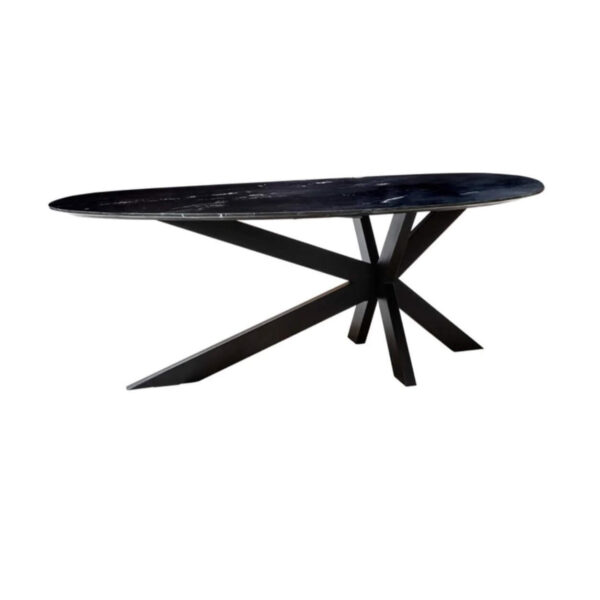 Tornado Black Marble Dining Table