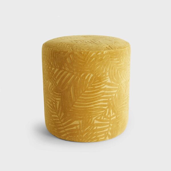 Jacquard Round Velvet Stool
