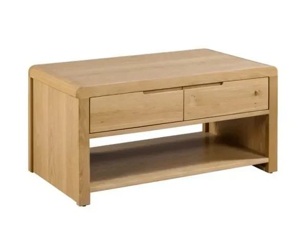 Julian Bowen Curve Oak 1 Drawer Coffee Table Assembled