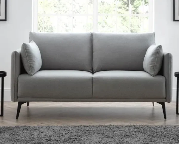Julian Bowen Rohe Platinum Fabric 2 Seater Sofa