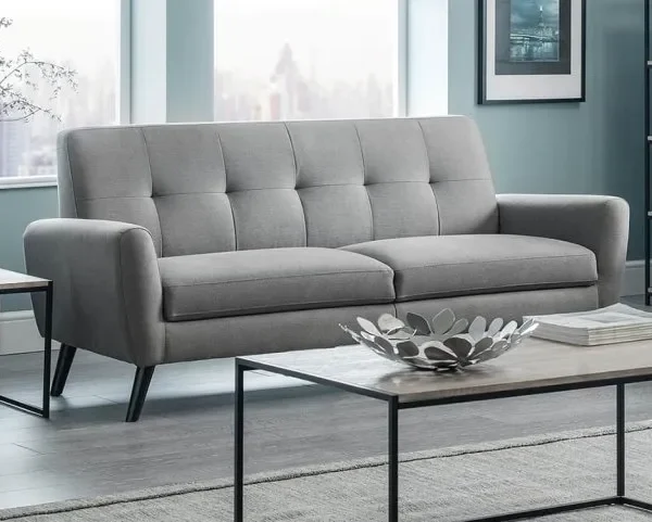 Julian Bowen Monza Grey Linen 3 Seater Sofa
