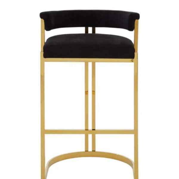 Black Velvet Gold Barstool