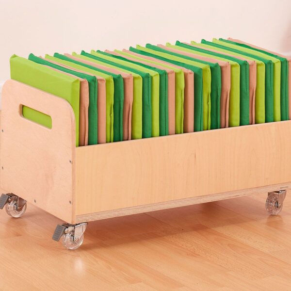 Classroom Flexspace Mobile Wooden Trolley with 30 Waterproof Cushions
