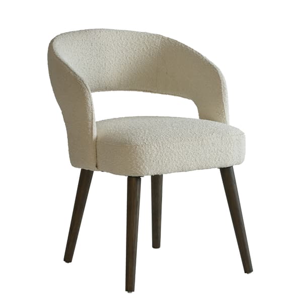 Franco Dining Chair, Dining Chair, Brown/White - Andrew Martin Boucle