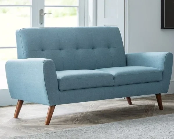 Julian Bowen Monza Blue Linen 2 Seater Sofa