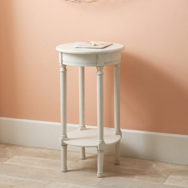 Heritage Elizabeth White Round End Table