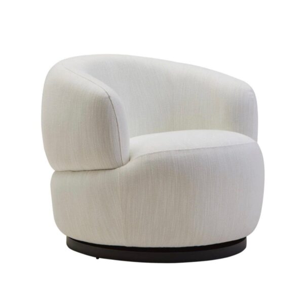 Cream Curved Swivel Chair