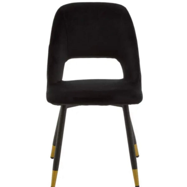 Black Velvet Gold Dipped Dining Chair