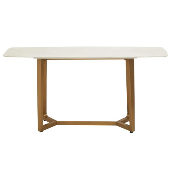 White Marble Brushed Gold Console Table
