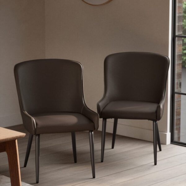 M&S Set of 2 Braxton Dining Chairs Medium Brown