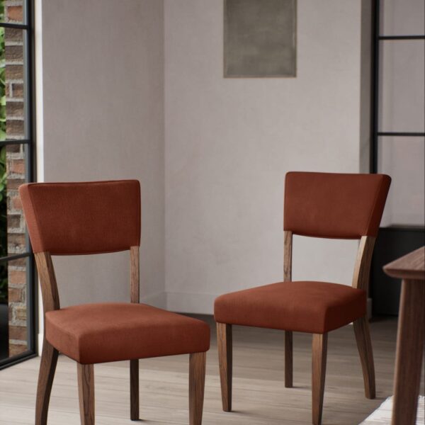M&S Set of 2 Riley Dark Dining Chairs Terracotta