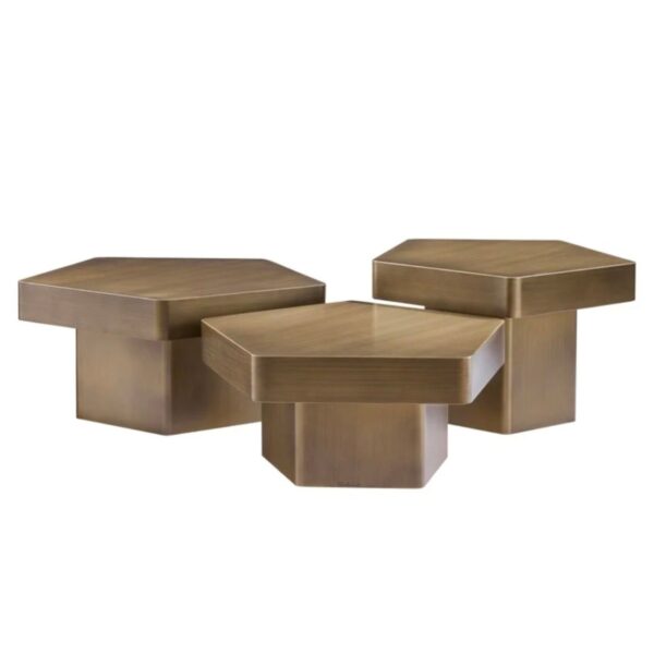 Brushed Gold Trio Coffee Table