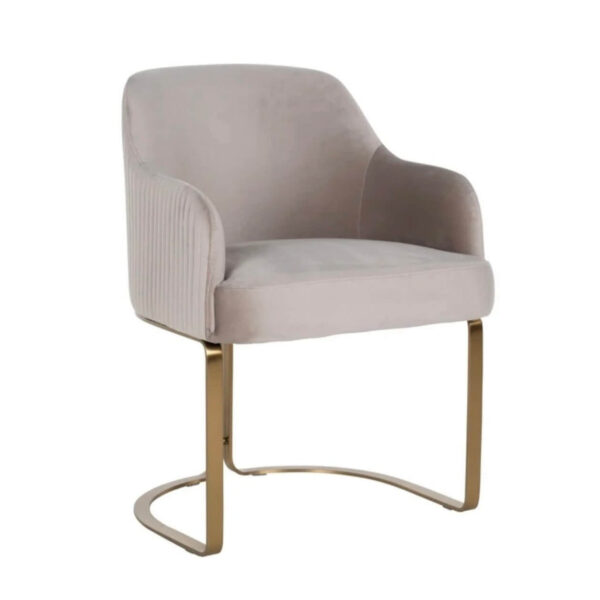 Brass & Mink Velvet Chair