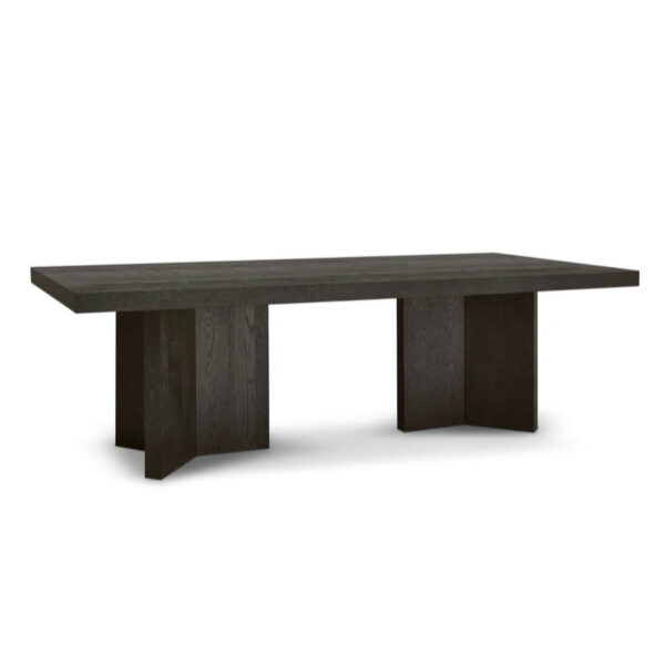 Textured Brown Oak Veneered Dining Table