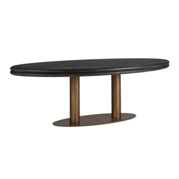 Black Rustic Oval Dining Table