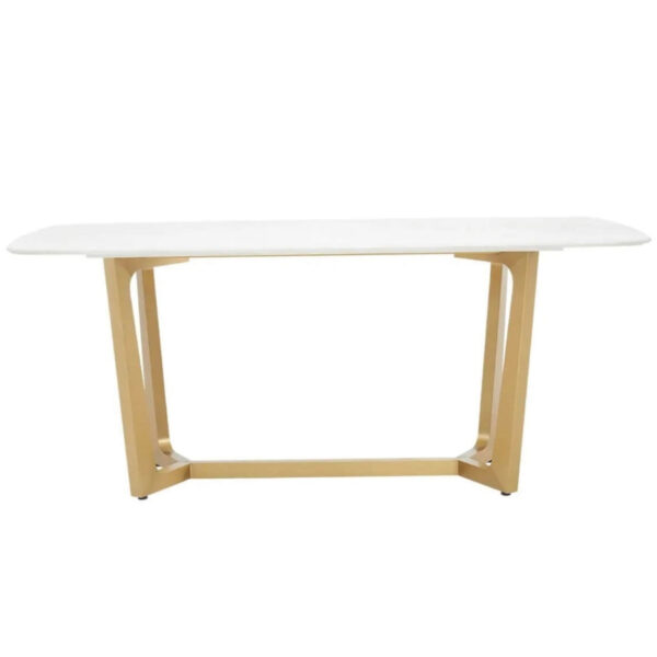 White Marble Brushed Gold Dining Table
