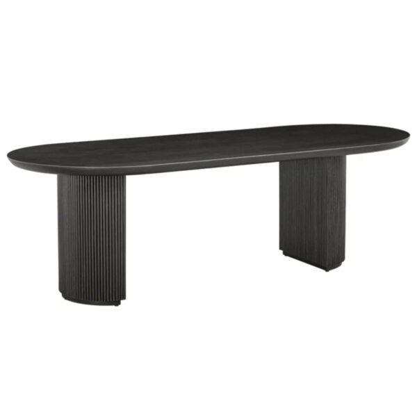Dark Coffee Oval Edged Dining Table