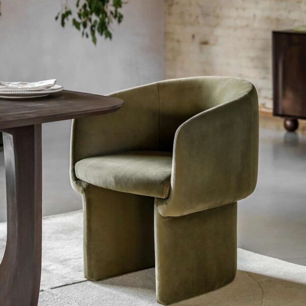 Gallery Direct Holm Fabric Dining Chair Green