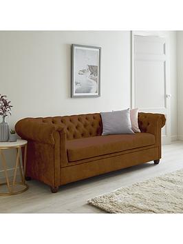 Very Home Chester Leather Look 3 Seater Sofa - Chocolate - Fsc&Reg; Certified