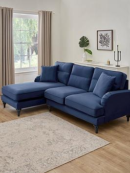 Very Home Victoria Left Hand Fabric 3 Seater Chaise Sofa - Navy - Fsc&Reg; Certified