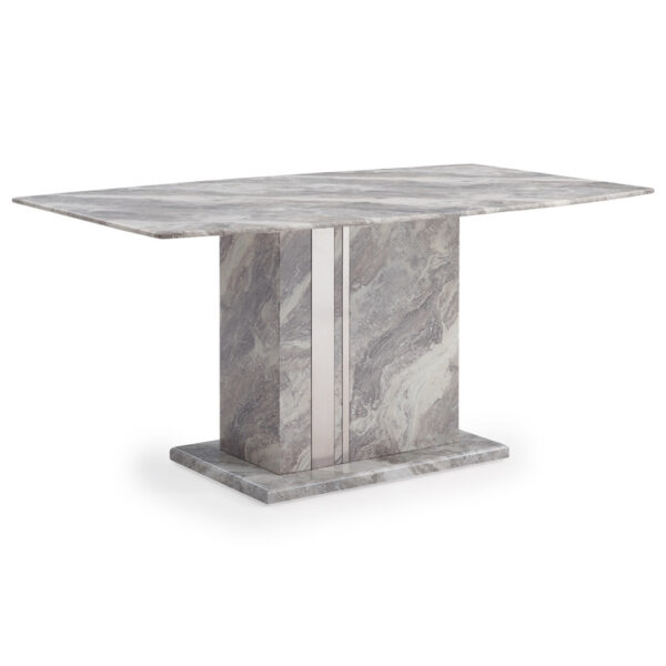 Amarillo Marble Rectangular Dining Table In Grey