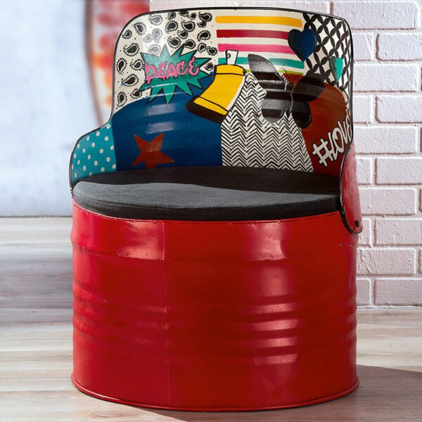 Bakersfield Metal Armchair In Red