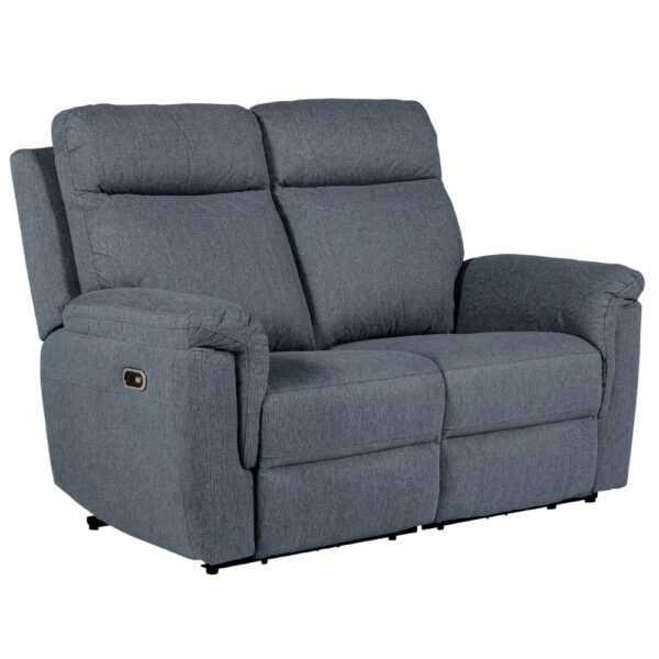 Baraboo Fabric Electric Recliner 2 Seater Sofa In Azul