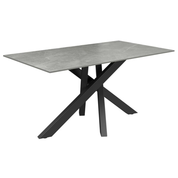 Brandon Ceramic Rectangular Dining Table In Matte Grey