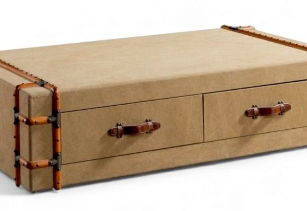 Canvas Coffee Table Large in Vintage Antique Design