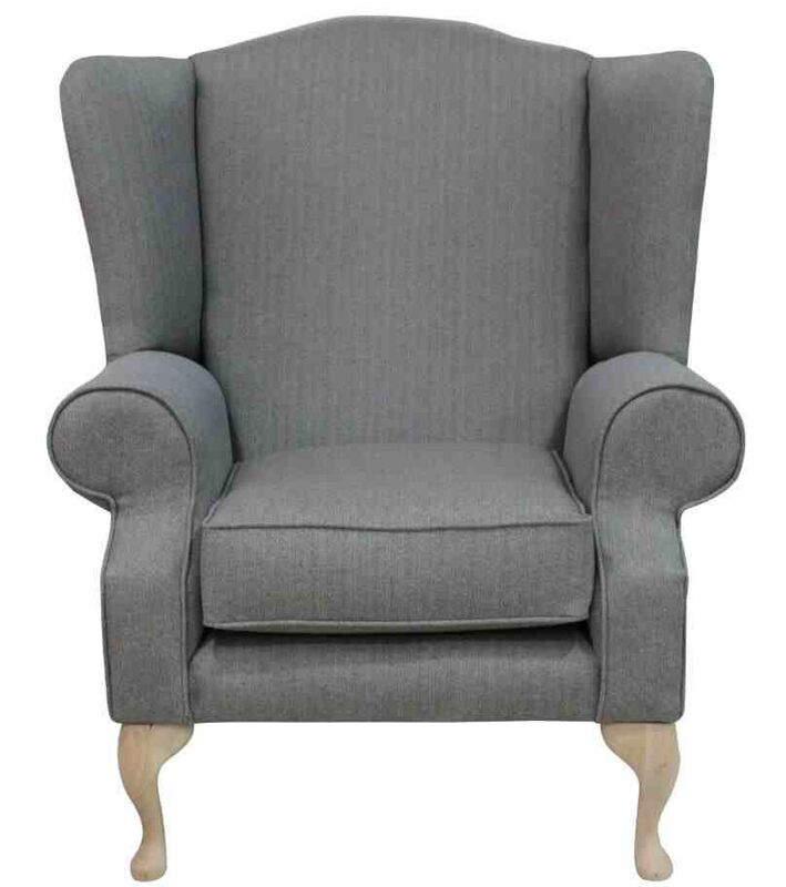 Plain Grey Chesterfield Fredrick High Back Armchair | DesignerSofas4U