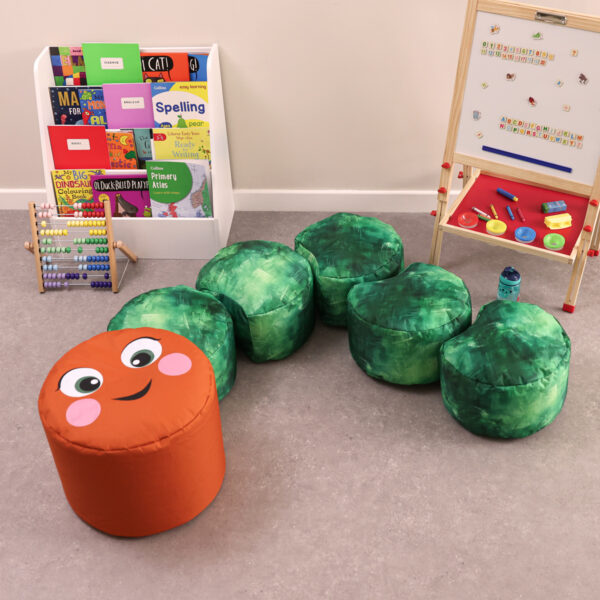 Classroom Reading Corner Carrie the Caterpillar Bean Bag Stools