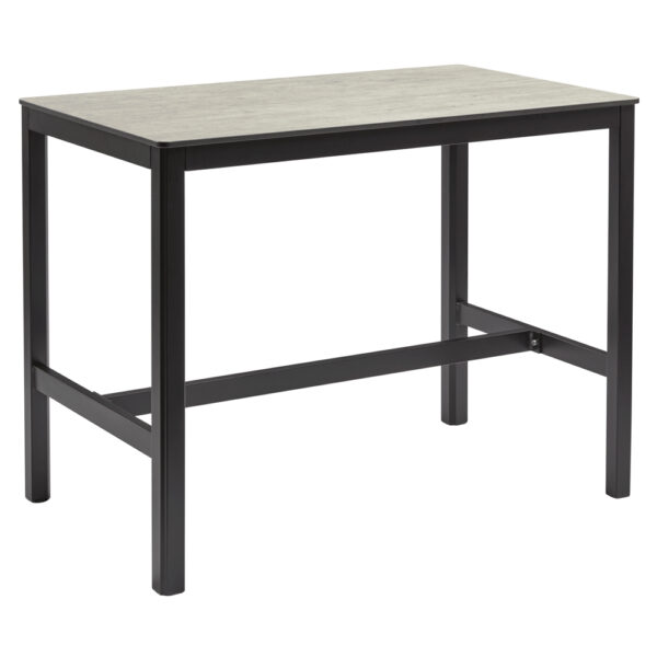 Extro 120cm Wooden Bar Table In Cement Textured
