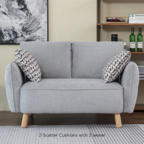 Gunnison Fabric 2 Seater Sofa In Light Grey