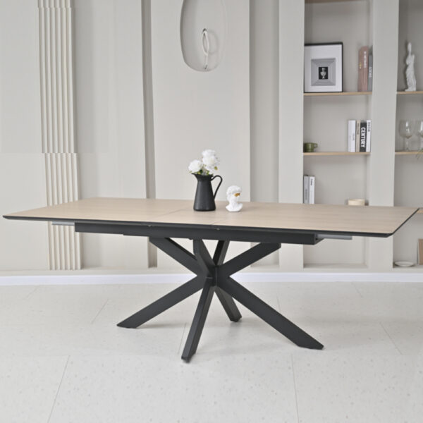 Irmo Small Wooden Extending Dining Table In Dune Oak