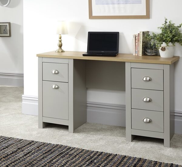 GFW Lancaster Study Desk Paint Grey Desk