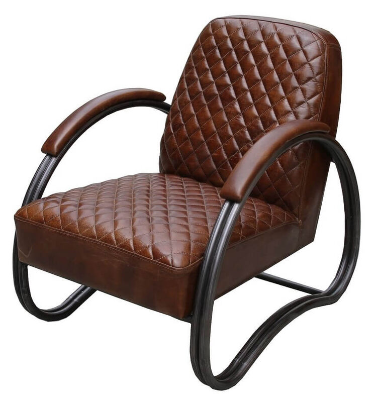 Njord Vintage Brown Leather Armchair