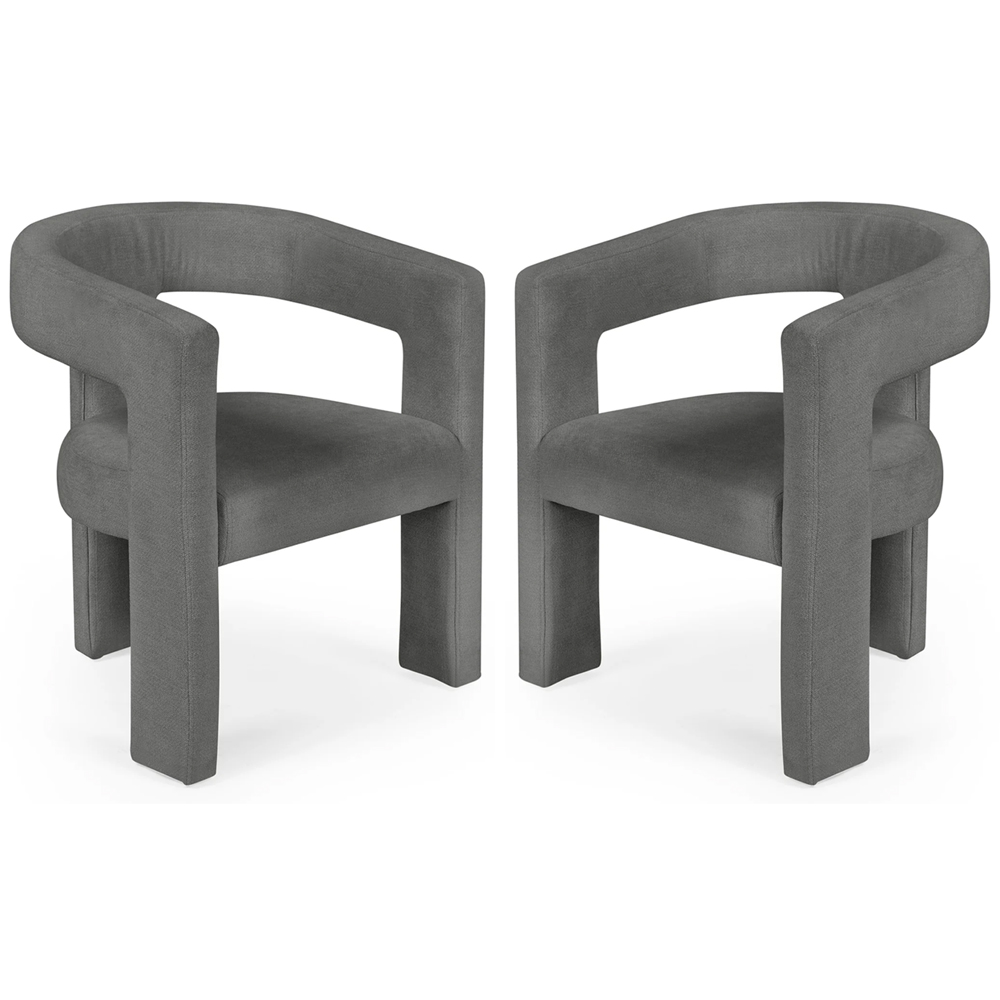 Siena Grey Fabric Dining Chairs - Pair