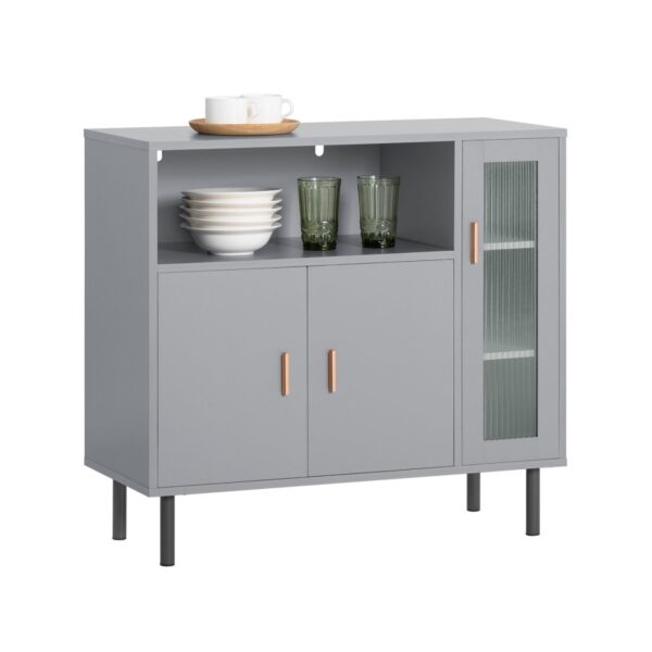SoBuy FSB82-HG, Sideboard Side Cabinet Microwave Cabinet Storage Cabinet Cupboard, Grey